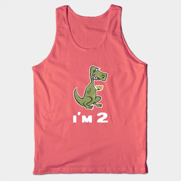 I'm 2 T-Rex Dinosaur Eating Pizza T Shirt Tank Top by ashbashxb6